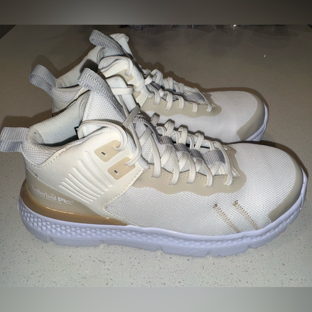 Woman's Shoes Timberland PRO Setra Mid Composite Safety Toe 8W Tan/Champagne - Picture 6 of 8